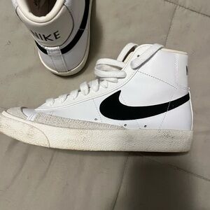 Nike White and Black High-Top Sneakers